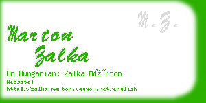 marton zalka business card